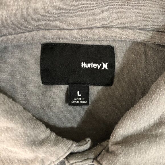 Hurley Shirt Mens Large Gray Solid Preppy Dad Golf Polo Normcore Pocket Logo - Picture 5 of 9